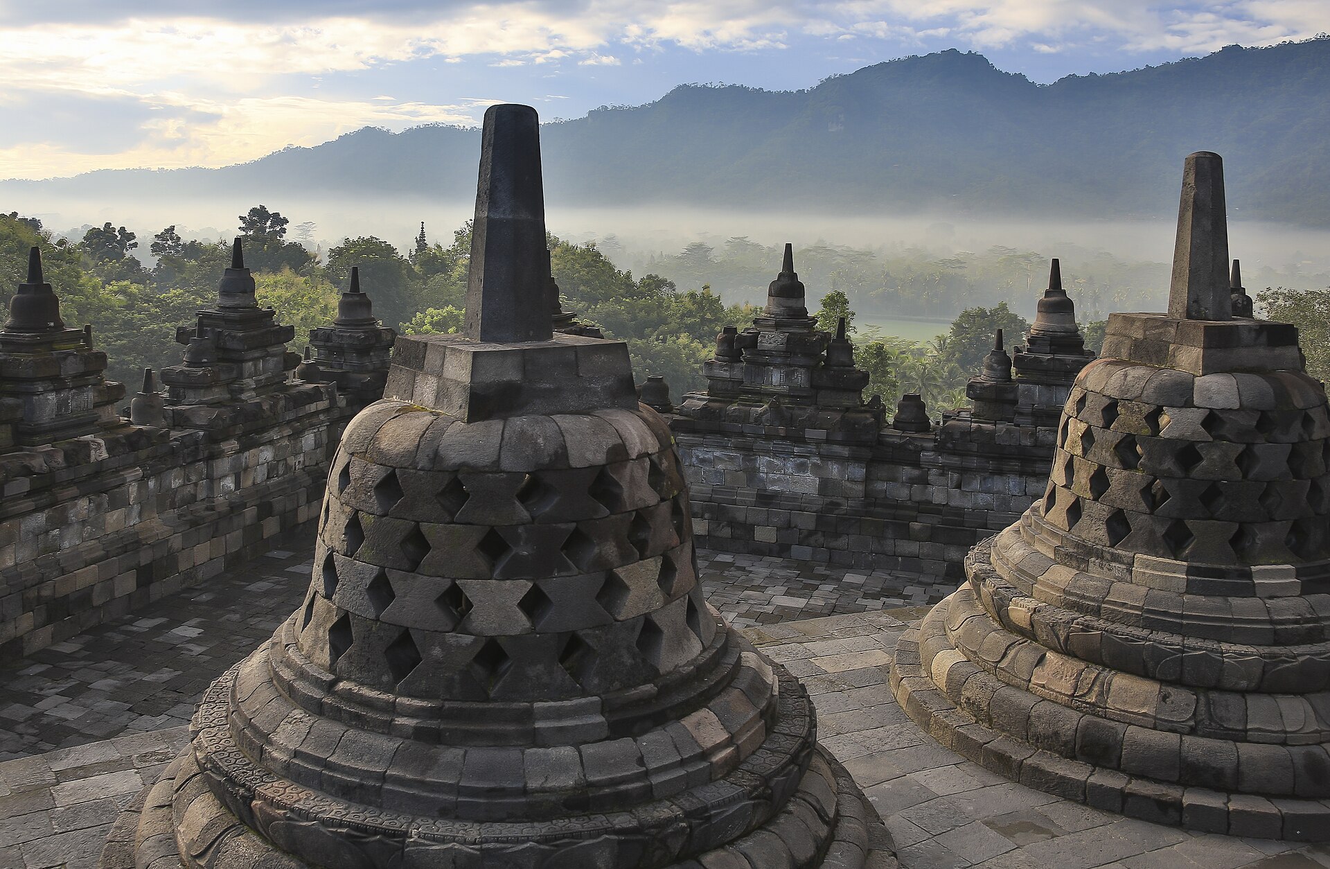 Stupas at Borobudur
