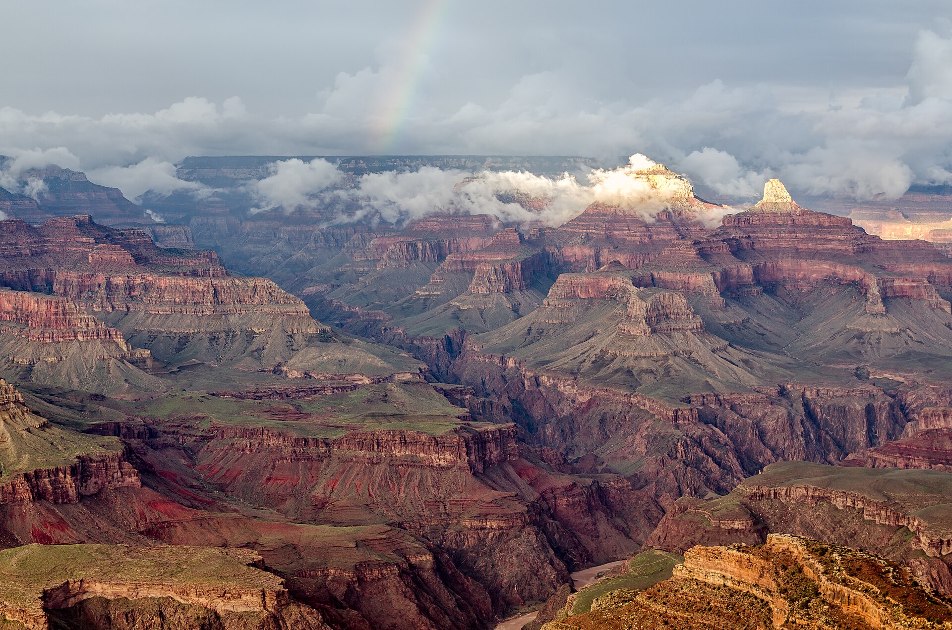 A rainbow over the Grand Canyon from Hopi Point